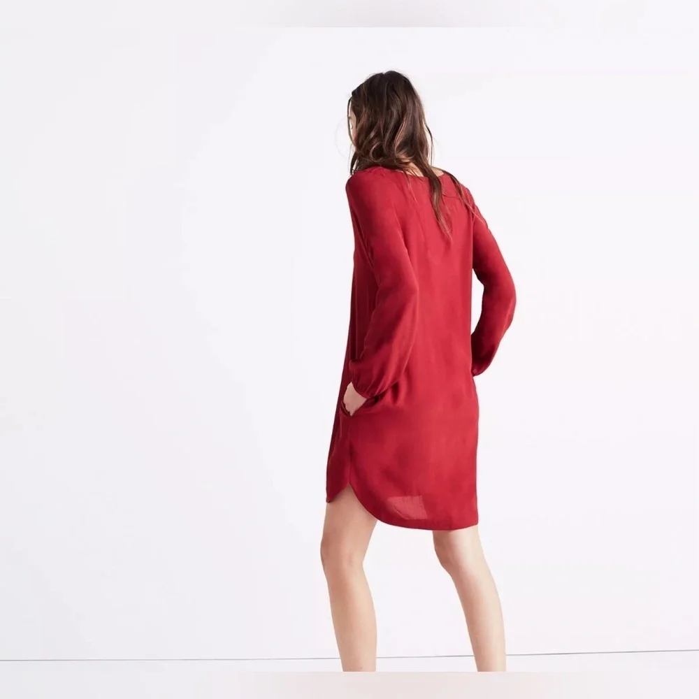 NWT Madewell Red Du Jour Tunic Dress, Size XS - Picture 3 of 15